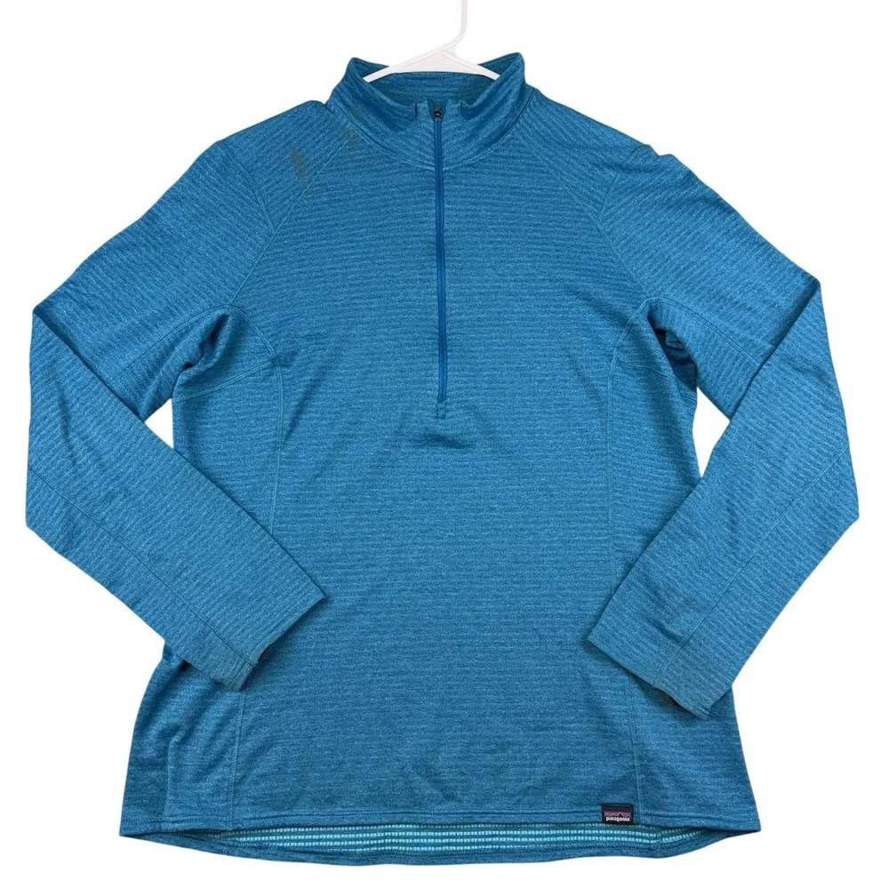 Patagonia Capilene Mens XL Blue Quarter Zip Pullover Long Sleeve STY43662